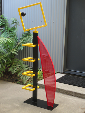abstract, contemporary, free standing, colorful, indoor outdoor, metal sculpture