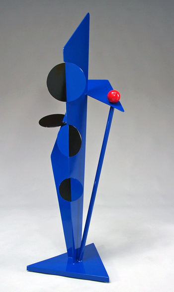 abstract, contemporary, free standing, sculpture, powder coated steel, enamel paints