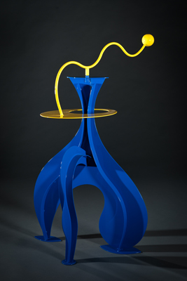 abstract, contemporary, free standing, outdoor, kinetic, powder coated steel, sculpture