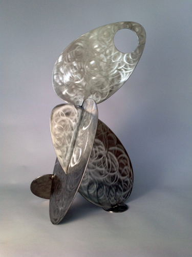 abstract, contemporary, tabletop, stainless steel, sculpture