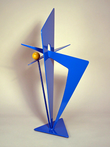 abstract, contemporary, tabletop, sculpture, steel, enamel paints