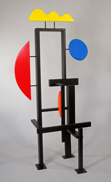abstract, contemporary, free standing, modern, constructivism, indoor outdoor, sculpture, powdercoated steel, enamel paints
