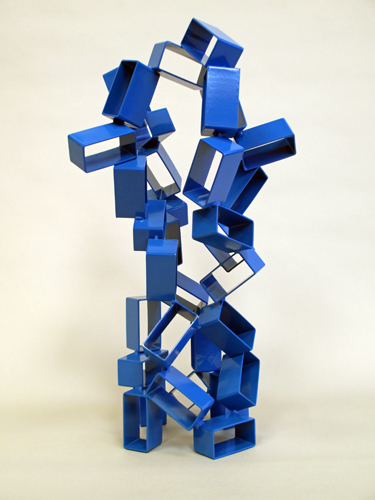 abstract, contemporary, tabletop, sculpture, steel, enamel paint