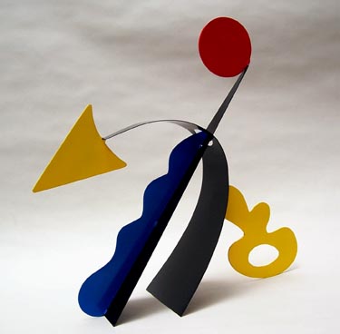abstract, contemporary, colorful, whimsical, tabletop, sculpture, steel, enamel paints